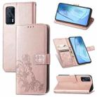 For vivo iQOO Neo5 Four-leaf Clasp Embossed Buckle Mobile Phone Protection Leather Case with Lanyard & Card Slot & Wallet & Bracket Function(Rose Gold) - 1