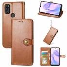 For Blackview A70 Solid Color Leather Buckle Phone Case with Lanyard & Photo Frame & Card Slot & Wallet & Stand Function(Brown) - 1