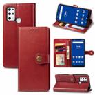 For Tone E21 Solid Color Leather Buckle Phone Case with Lanyard & Photo Frame & Card Slot & Wallet & Stand Function(Red) - 1