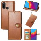 For Ulefone Note 10 Solid Color Leather Buckle Phone Case with Lanyard & Photo Frame & Card Slot & Wallet & Stand Function(Brown) - 1