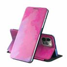 For iPhone 13 mini Voltage Watercolor Pattern Skin Feel Magnetic Horizontal Flip PU Leather Case with Holder(Purple) - 1