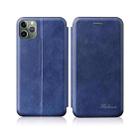 For iPhone 13 Pro Max  Integrated Voltage Retro Texture Magnetic TPU+PU Leather Case with Card Slot & Holder(Blue) - 1