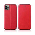 For iPhone 13 Integrated Voltage Retro Texture Magnetic TPU+PU Leather Case with Card Slot & Holder(Red) - 1