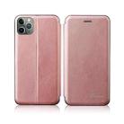 For iPhone 13 Integrated Voltage Retro Texture Magnetic TPU+PU Leather Case with Card Slot & Holder(Rose Gold) - 1