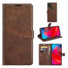 For Motorola G Stylus 5G Retro Calf Pattern Buckle Card Wallet Left and Right Flip Phone Holster with Bracket Function(Dark Brown) - 1