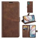 For Motorola Moto G60 / Moto G40 Fusion Retro Calf Pattern Buckle Card Wallet Left and Right Flip Phone Holster with Bracket Function(Dark Brown) - 1