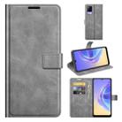 For vivo V21e / vivo Y73 2021 Retro Calf Pattern Buckle Card Wallet Left and Right Flip Phone Holster with Bracket Function(Grey) - 1