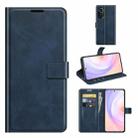 For Honor 50 SE Retro Calf Pattern Buckle Card Wallet Left and Right Flip Phone Holster with Bracket Function(Blue) - 1