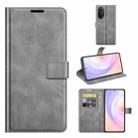 For Honor 50 SE Retro Calf Pattern Buckle Card Wallet Left and Right Flip Phone Holster with Bracket Function(Grey) - 1