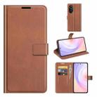 For Honor 50 SE Retro Calf Pattern Buckle Card Wallet Left and Right Flip Phone Holster with Bracket Function(Light Brown) - 1