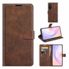 For Honor 50 SE Retro Calf Pattern Buckle Card Wallet Left and Right Flip Phone Holster with Bracket Function(Dark Brown) - 1