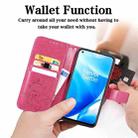 For OnePlus Nord N200 5G Four-leaf Clasp Embossed Buckle Mobile Phone Protection Leather Case with Lanyard & Card Slot & Wallet & Bracket Function(Magenta) - 5