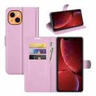 For iPhone 13 Litchi Texture Horizontal Flip Protective Case with Holder & Card Slots & Wallet(Pink) - 1