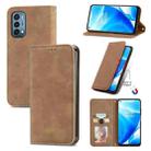 For OnePlus Nord N200 5G Retro Skin Feel Business Magnetic Horizontal Flip Leather Case with Holder & Card Slots & Wallet & Photo Frame(Brown) - 1
