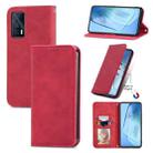 For vivo iQOO Neo 5 Retro Skin Feel Business Magnetic Horizontal Flip Leather Case with Holder & Card Slots & Wallet & Photo Frame(Red) - 1