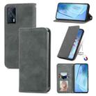 For vivo iQOO Neo 5 Retro Skin Feel Business Magnetic Horizontal Flip Leather Case with Holder & Card Slots & Wallet & Photo Frame(Gray) - 1