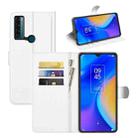 For TCL 20 SE Litchi Texture Horizontal Flip Protective Case with Holder & Card Slots & Wallet(White) - 1