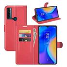 For TCL 20 SE Litchi Texture Horizontal Flip Protective Case with Holder & Card Slots & Wallet(Red) - 1