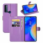 For TCL 20 SE Litchi Texture Horizontal Flip Protective Case with Holder & Card Slots & Wallet(Purple) - 1