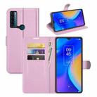 For TCL 20 SE Litchi Texture Horizontal Flip Protective Case with Holder & Card Slots & Wallet(Pink) - 1