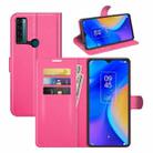 For TCL 20 SE Litchi Texture Horizontal Flip Protective Case with Holder & Card Slots & Wallet(Rose red) - 1