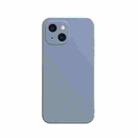 For iPhone 13 Solid Color Cube Straight Edge Liquid Silicone Case(Grey) - 1