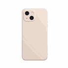 For iPhone 13 mini Solid Color Cube Straight Edge Liquid Silicone Case (Pink) - 1