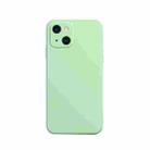 For iPhone 13 mini Solid Color Cube Straight Edge Liquid Silicone Case  (Green) - 1