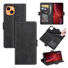 For iPhone 13 mini Dual-side Magnetic Buckle Horizontal Flip Leather Case with Holder & Card Slots & Wallet (Black) - 1