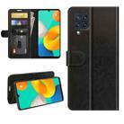 For Samsung Galaxy M32 R64 Texture Single Horizontal Flip Protective Case with Holder & Card Slots & Wallet& Photo Frame(Black) - 1