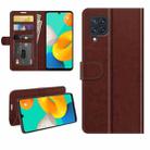 For Samsung Galaxy M32 R64 Texture Single Horizontal Flip Protective Case with Holder & Card Slots & Wallet& Photo Frame(Brown) - 1