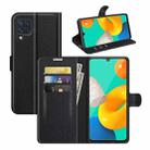 For Samsung Galaxy M32 Litchi Texture Horizontal Flip Protective Case with Holder & Card Slots & Wallet(Black) - 1