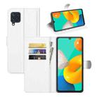 For Samsung Galaxy M32 Litchi Texture Horizontal Flip Protective Case with Holder & Card Slots & Wallet(White) - 1