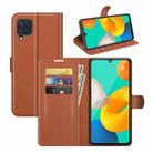 For Samsung Galaxy M32 Litchi Texture Horizontal Flip Protective Case with Holder & Card Slots & Wallet(Brown) - 1