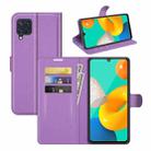 For Samsung Galaxy M32 Litchi Texture Horizontal Flip Protective Case with Holder & Card Slots & Wallet(Purple) - 1