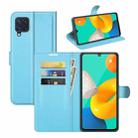 For Samsung Galaxy M32 Litchi Texture Horizontal Flip Protective Case with Holder & Card Slots & Wallet(Blue) - 1
