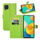 For Samsung Galaxy M32 Litchi Texture Horizontal Flip Protective Case with Holder & Card Slots & Wallet(Green) - 1