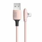 ENKAY Hat-Prince ENK-CB210 2.4A USB to 8 Pin 90 Degree Elbow Silicone Data Sync Fast Charging Cable, Cable Length: 1.2m(Pink) - 1