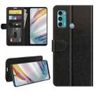 For Motorola Moto G60/G40 Fusion    R64 Texture Single Horizontal Flip Protective Case with Holder & Card Slots & Wallet& Photo Frame(Black) - 1