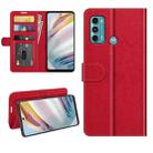 For Motorola Moto G60/G40 Fusion    R64 Texture Single Horizontal Flip Protective Case with Holder & Card Slots & Wallet& Photo Frame(Red) - 1