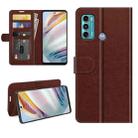 For Motorola Moto G60/G40 Fusion    R64 Texture Single Horizontal Flip Protective Case with Holder & Card Slots & Wallet& Photo Frame(Brown) - 1