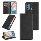 For Motorola Moto G60/G40 Fusion Retro-skin Business Magnetic Suction Leather Case with Holder & Card Slots & Wallet(Black) - 1