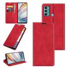 For Motorola Moto G60/G40 Fusion Retro-skin Business Magnetic Suction Leather Case with Holder & Card Slots & Wallet(Red) - 1