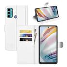 For Motorola Moto G60/G40 Fusion Litchi Texture Horizontal Flip Protective Case with Holder & Card Slots & Wallet(White) - 1