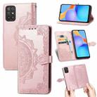 For Honor Play 5T Mandala Flower Embossed Horizontal Flip Leather Case with Bracket / Card Slot / Wallet / Lanyard(Rose Gold) - 1