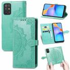 For Honor Play 5T Mandala Flower Embossed Horizontal Flip Leather Case with Bracket / Card Slot / Wallet / Lanyard(Green) - 1