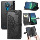 For Nokia 1.4 Mandala Flower Embossed Horizontal Flip Leather Case with Bracket / Card Slot / Wallet / Lanyard(Black) - 1