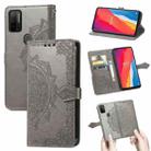 For Ulefone Note 11 Plus Mandala Flower Embossed Horizontal Flip Leather Case with Bracket / Card Slot / Wallet / Lanyard(Grey) - 1