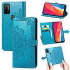 For Ulefone Note 11 Plus Mandala Flower Embossed Horizontal Flip Leather Case with Bracket / Card Slot / Wallet / Lanyard(Blue) - 1