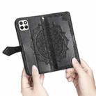 For Huawei Enjoy 20 5G Mandala Flower Embossed Horizontal Flip Leather Case with Bracket / Card Slot / Wallet / Lanyard(Black) - 5
